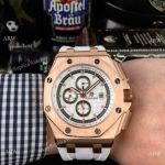 Replica Audemars Piguet Royal Oak Offshore 44mm Watch Rose Gold White